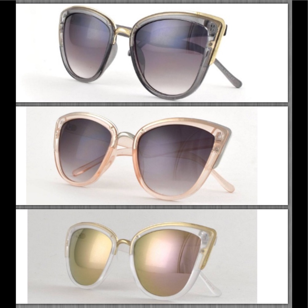 Silver/Peach color Cat eye sunglasses - Picture 6 of 8