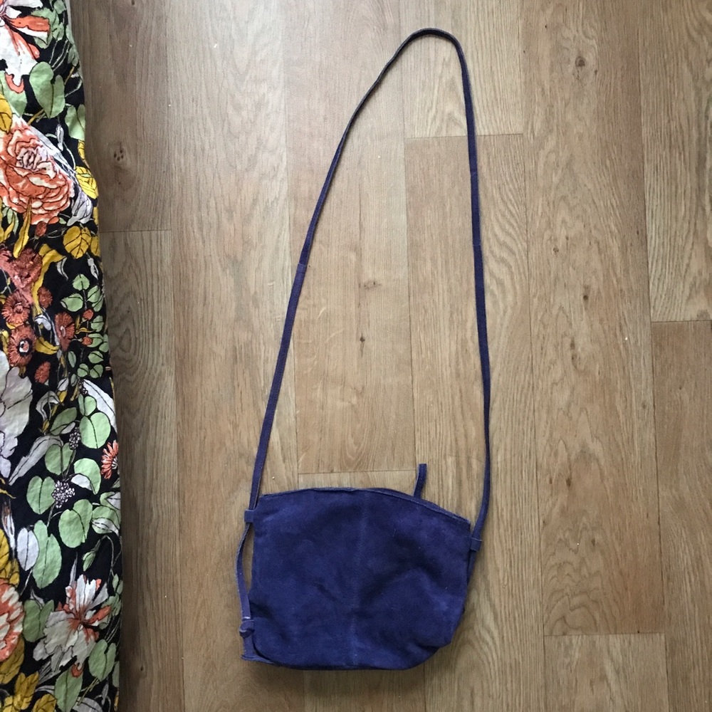 kimchi blue blue suede shoulder bag