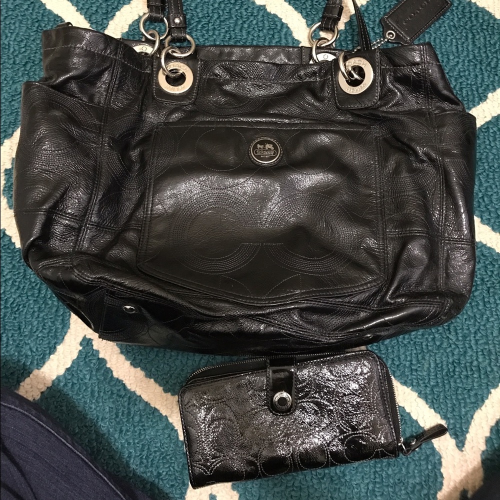 Coach diaper bag and wallet
