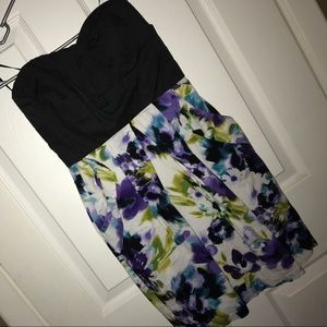 Strapless floral dress