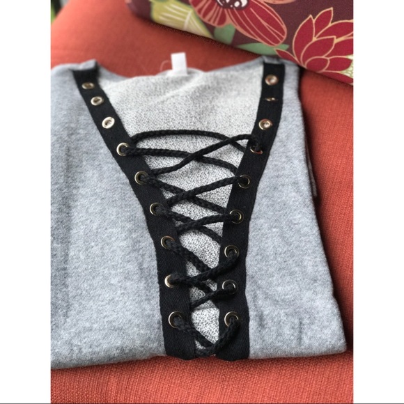 French Terry Lace Up Shirt - Picture 4 of 5