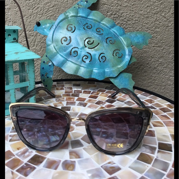 Gold/Coffee color Cat eye sunglasses - Picture 2 of 8