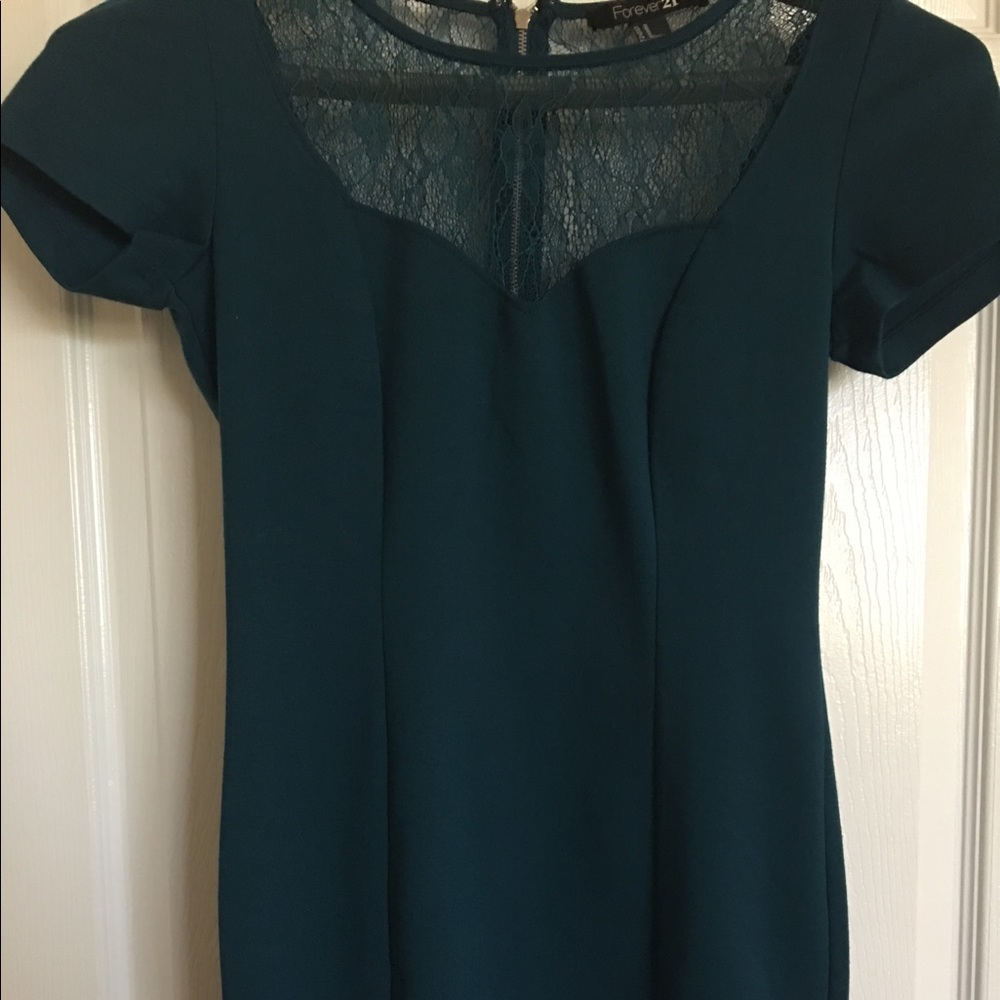 Lace teal dress