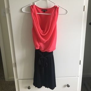 Express Black & Coral Dress Size Small