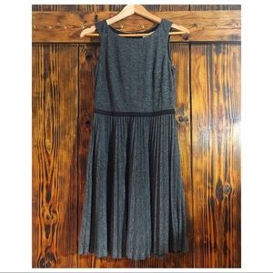 Ann Taylor LOFT Gray Sleeveless Pleated Dress