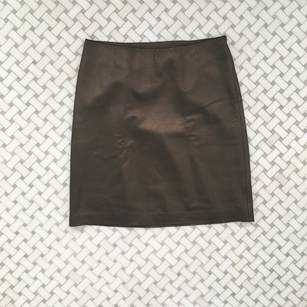 Metallic Theory leather skirt