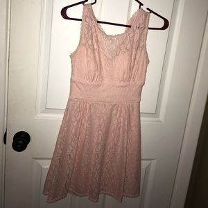 Lace pink dress