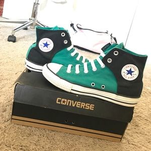 Black and Teal Velcro Converse!