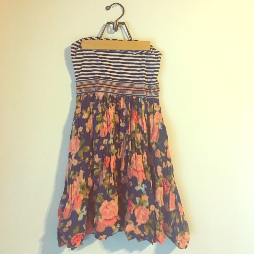 Strapless floral sundress