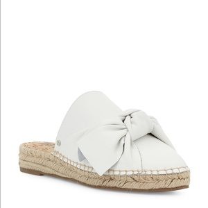 Sam Edelman white leather bow espadrilles mule
