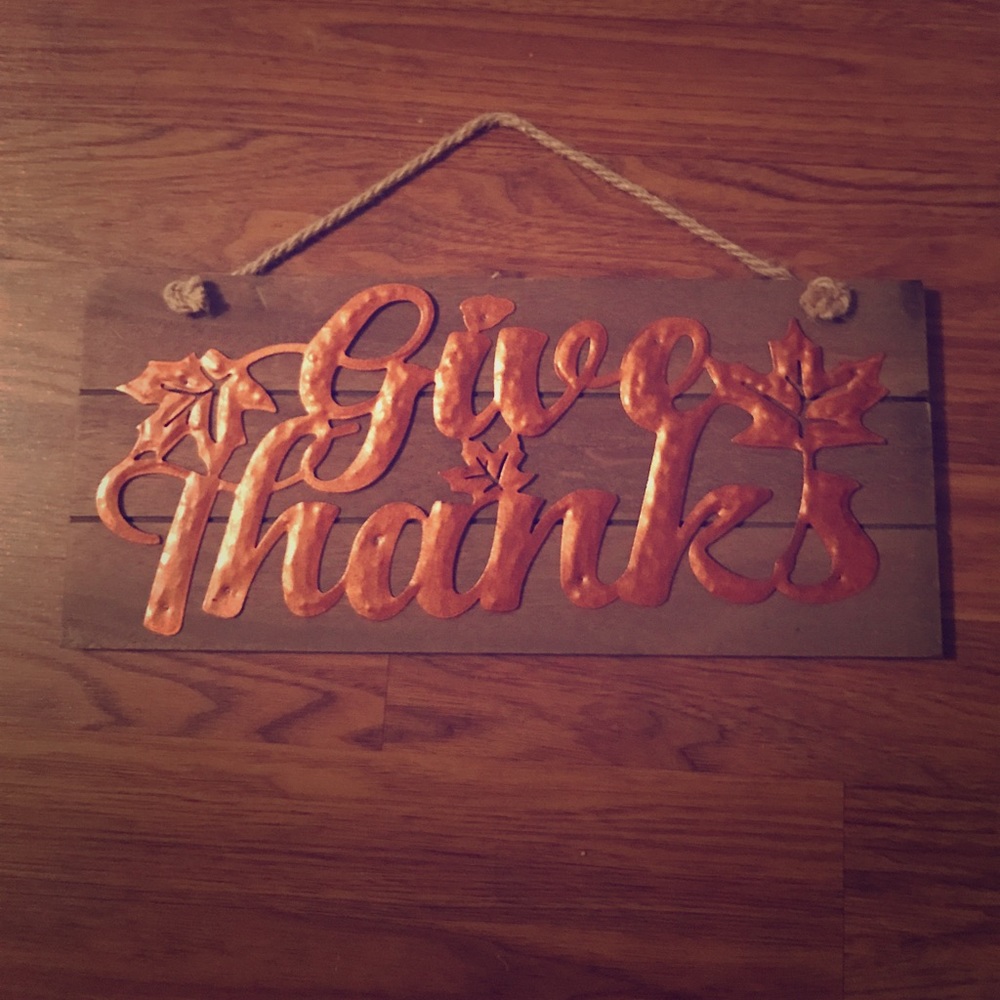 Give Thanks Rustic Sign