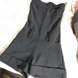 Strapless black romper