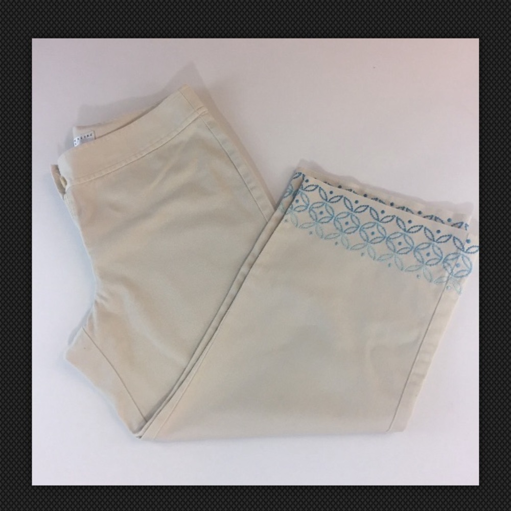 Geoffrey Beene Womens Khaki Cotton blend capri sz6