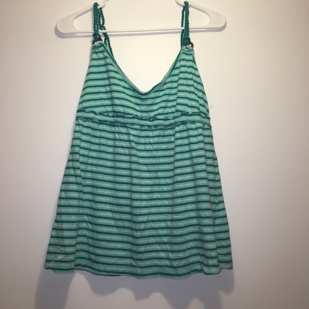 Teal striped tank