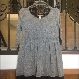 •American Rag• Gray Babydoll dress with Lace Trim