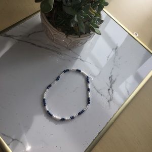 navy and white choker