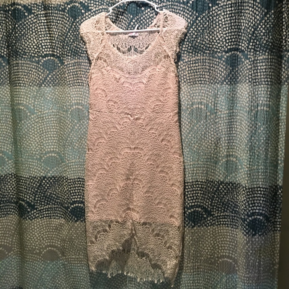 FREE PEOPLE lace overlay dress