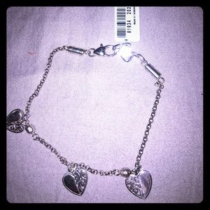Brighton silver heart anklet