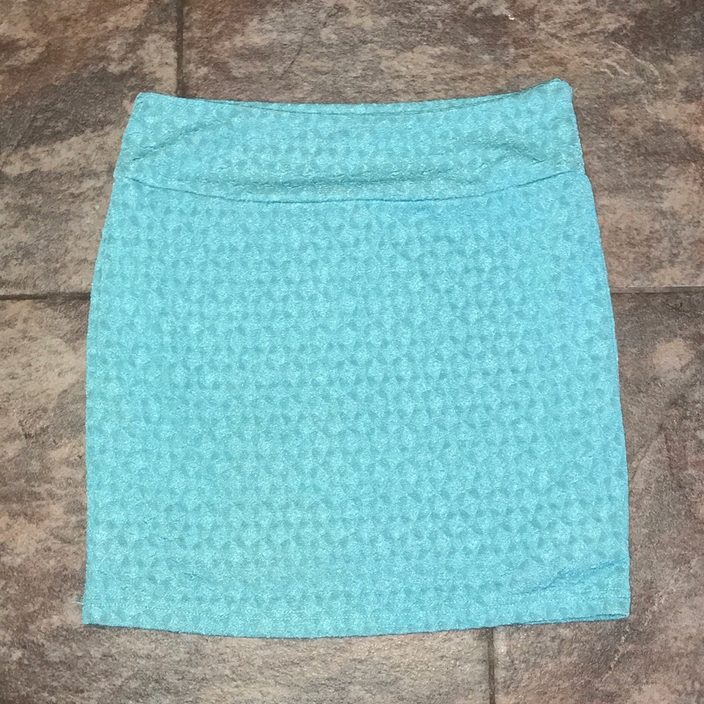 Blue body con skirt
