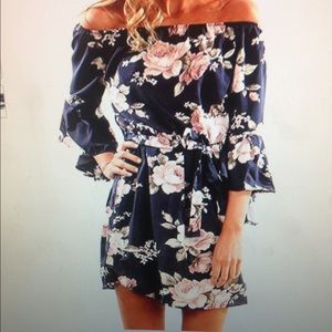 New!!💕 Floral Print Off Shoulder Casual Dress