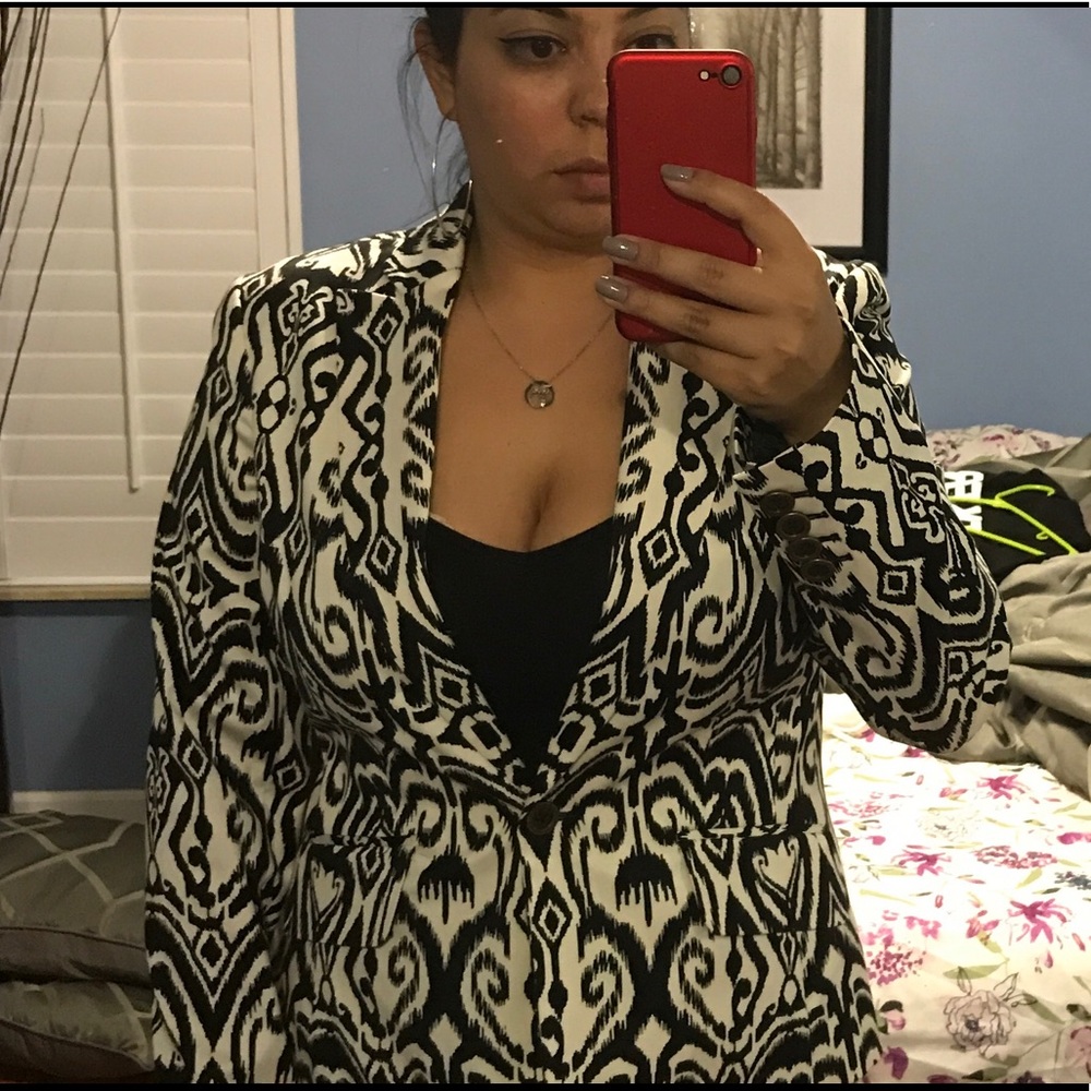 Black and white abstract design Blazer