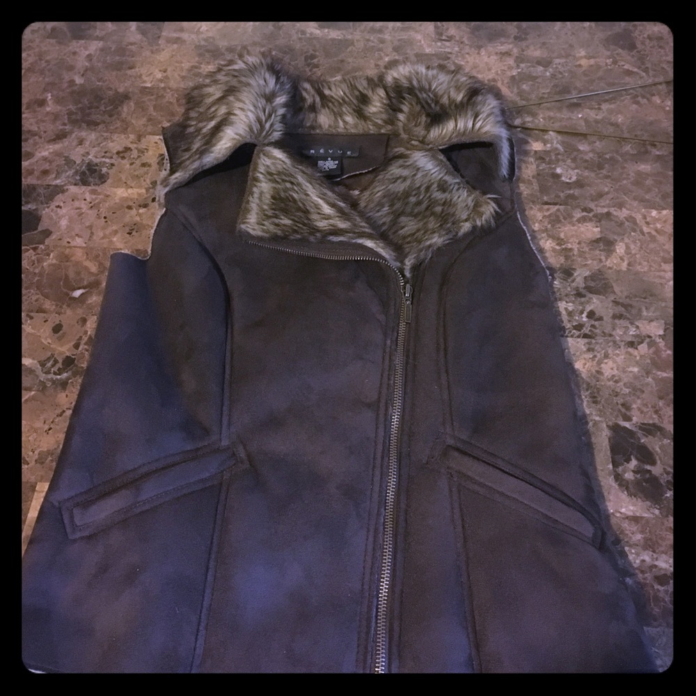 Brown Suede zip up vest