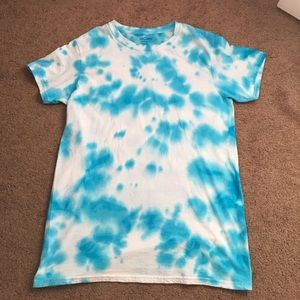 Baby blue tie dye shirt