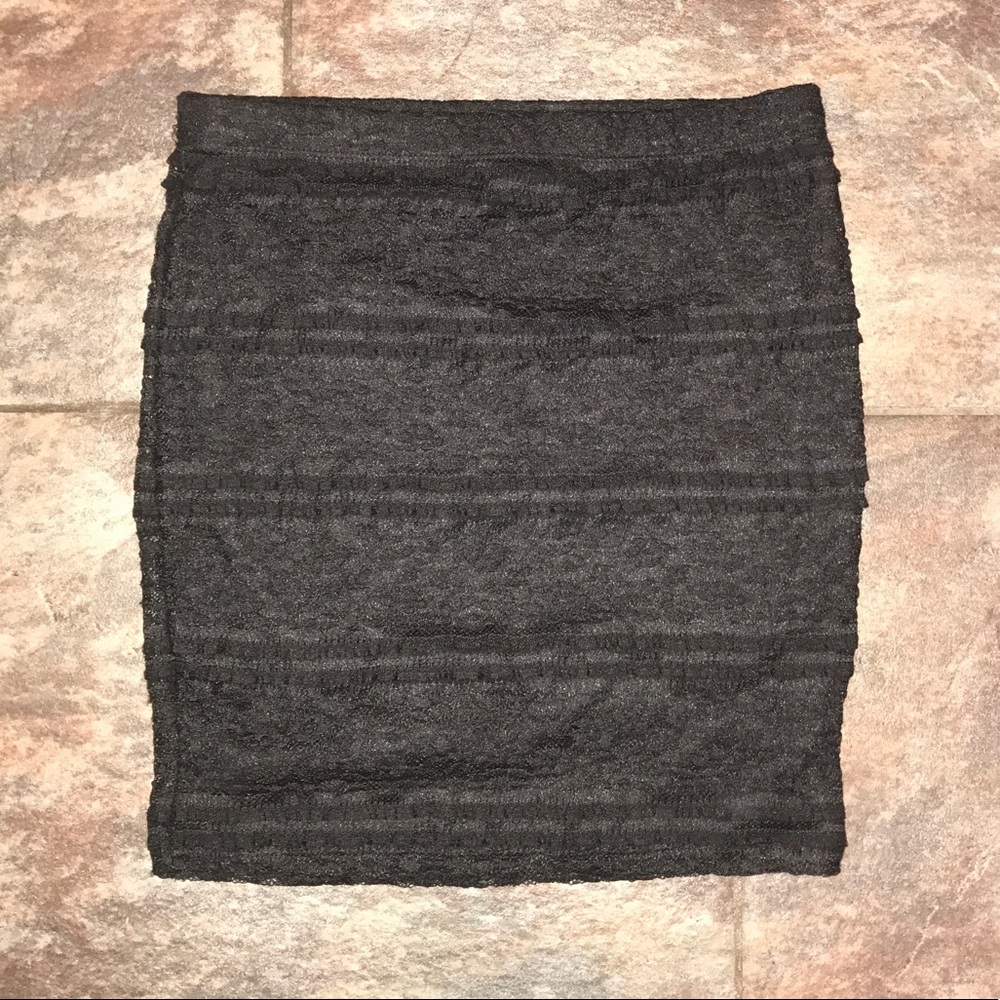 Black lace body con skirt