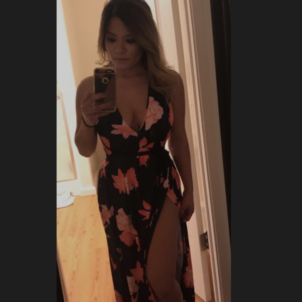 Hawaiian Floral Maxi Dress