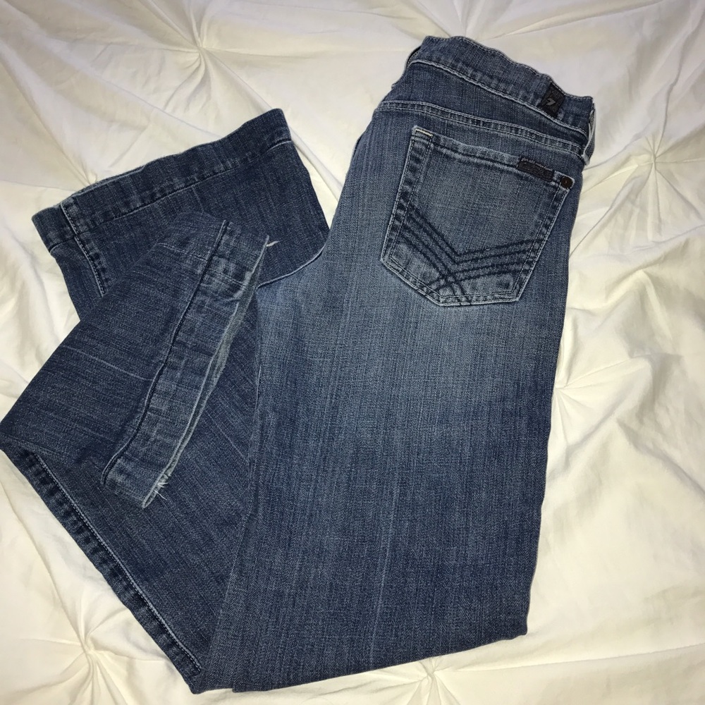 7 for all mankind, light denim jeans, sz 28