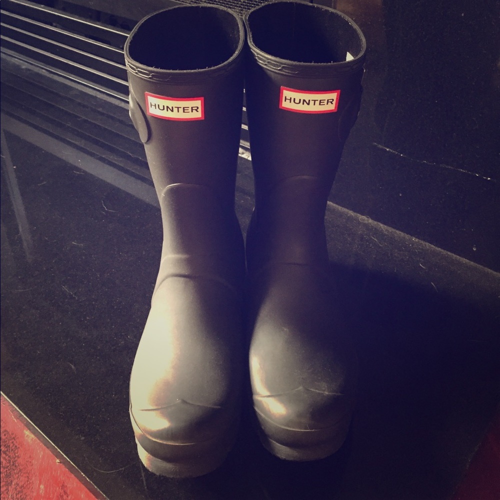 Short matte hunter rain boots