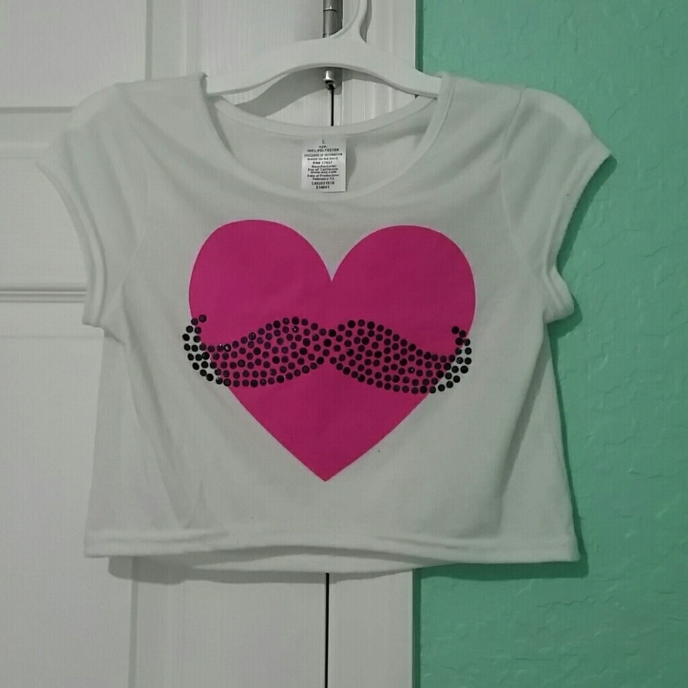 Mustache crop top