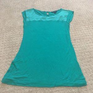 Teal cap sleeve top