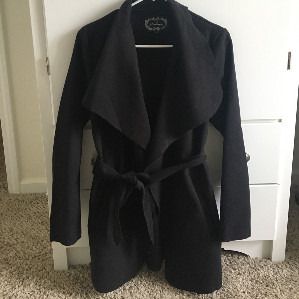 Ambiance Black Wrap Jacket Size S