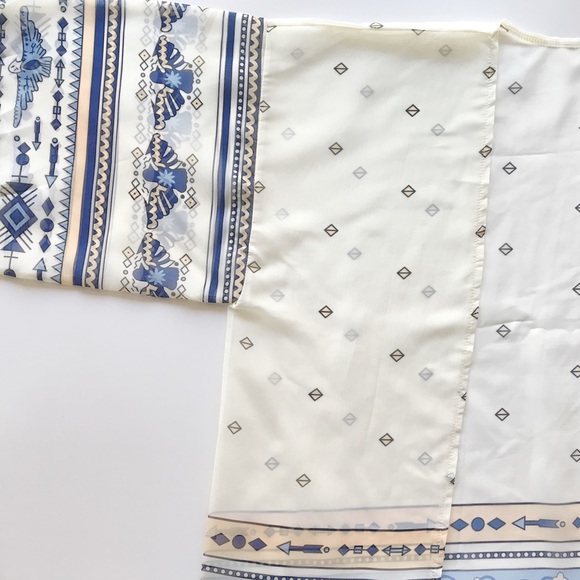 Aztec Print Sheer Cream Kimono / Beach Cover Up - Picture 3 of 6
