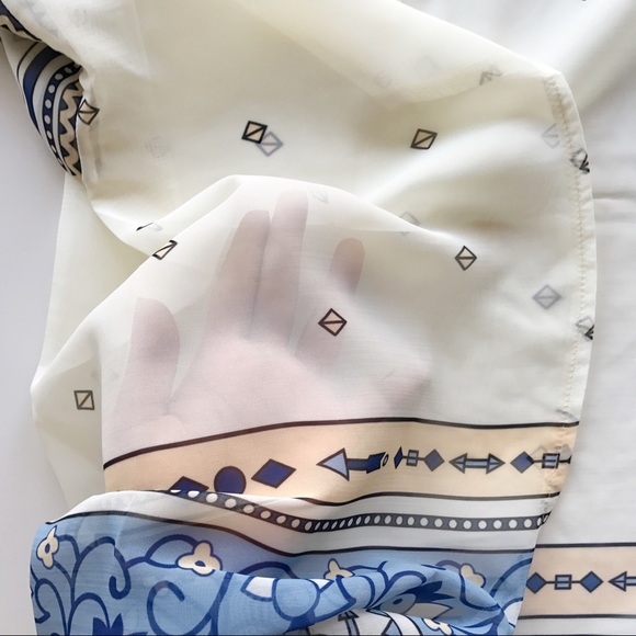 Aztec Print Sheer Cream Kimono / Beach Cover Up - Picture 6 of 6