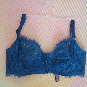Unlined 34DD Blue Bling Bra!