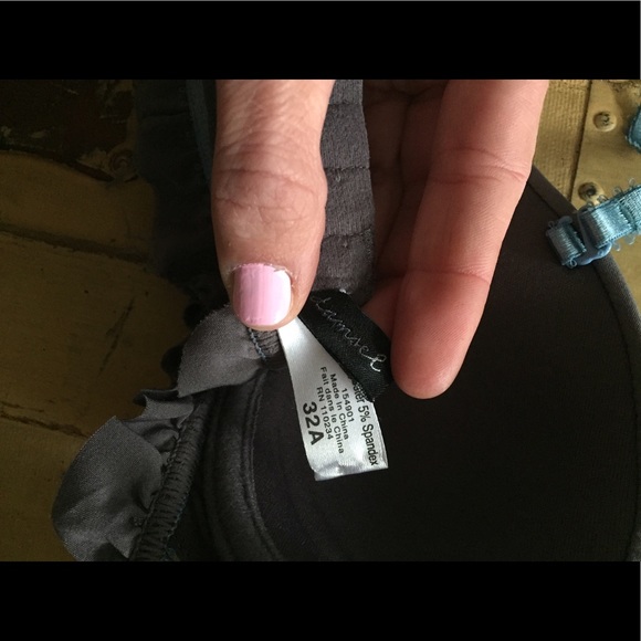 URBAN OUTFITTERS DAMSEL BOHO DEMI CUP BRA 32A SLATE GRAY FEMININE LOLITA - Picture 4 of 10