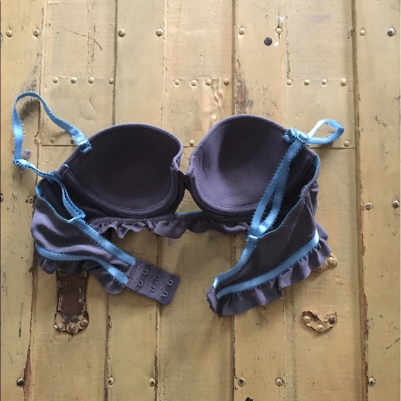 URBAN OUTFITTERS DAMSEL BOHO DEMI CUP BRA 32A SLATE GRAY FEMININE LOLITA - Picture 7 of 10