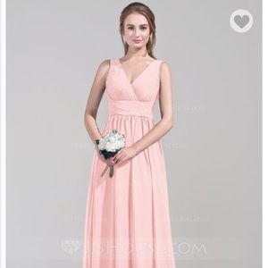 A-line/ princess v-neck floor-length chiffon dress