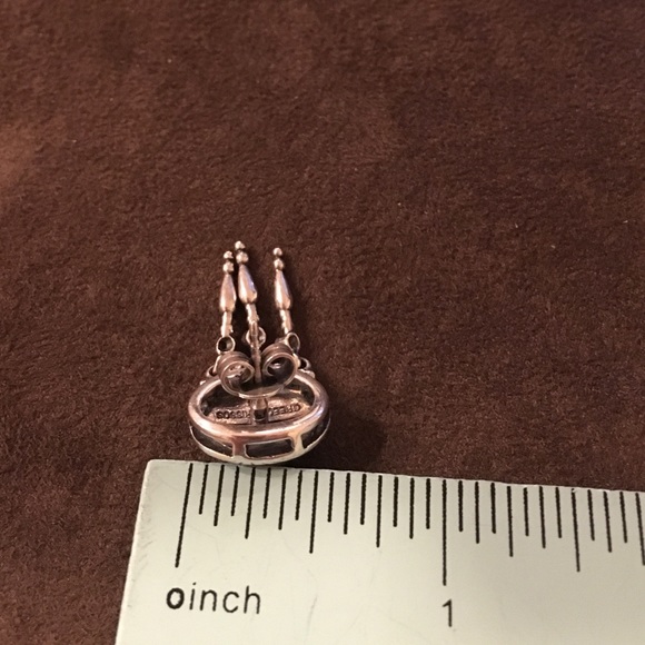 Krissos SS Garnet Cabochon Pierced Earrings - Picture 4 of 5