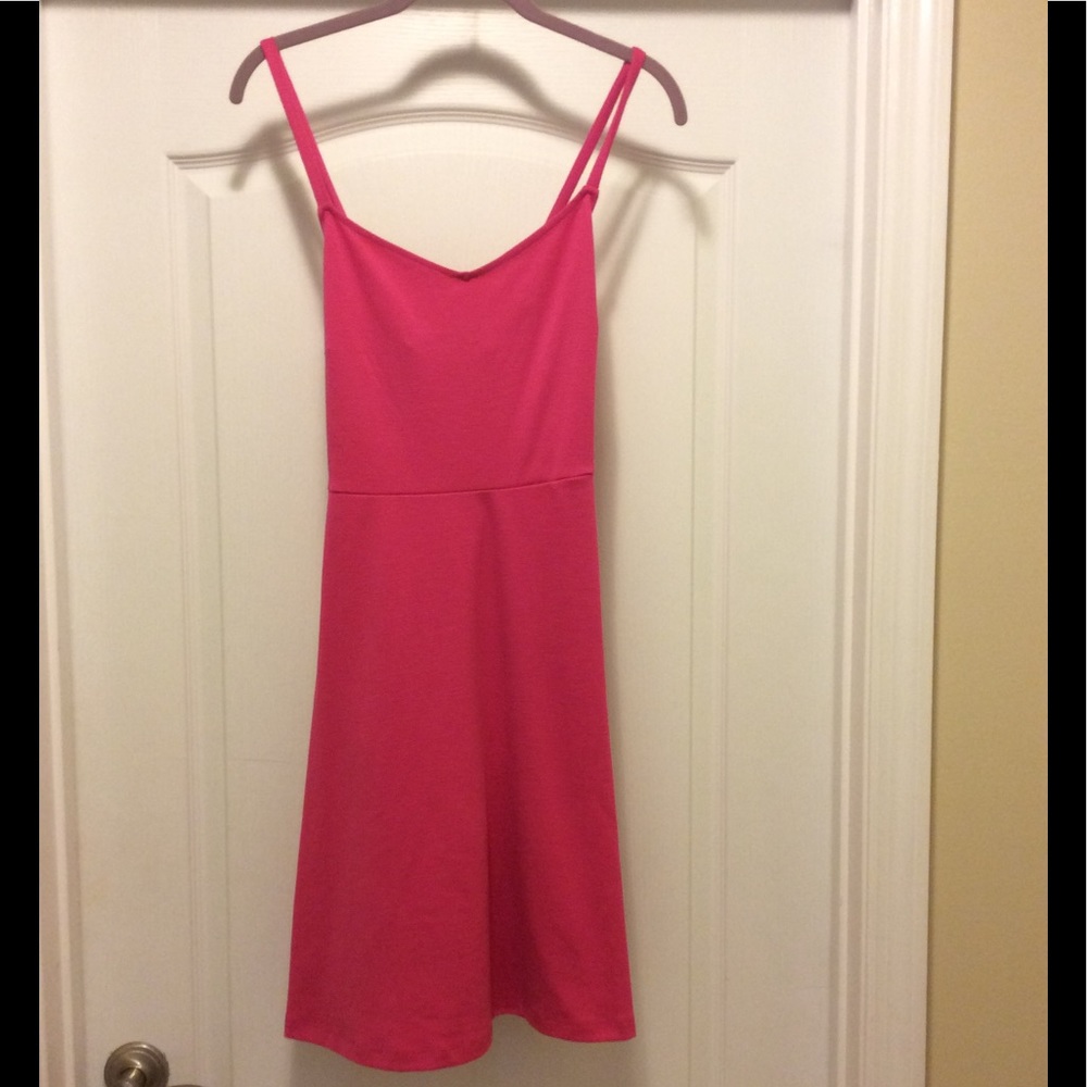 Old navy pink thin strap cross back dress.
