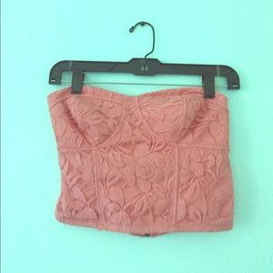 Pink lace corset top