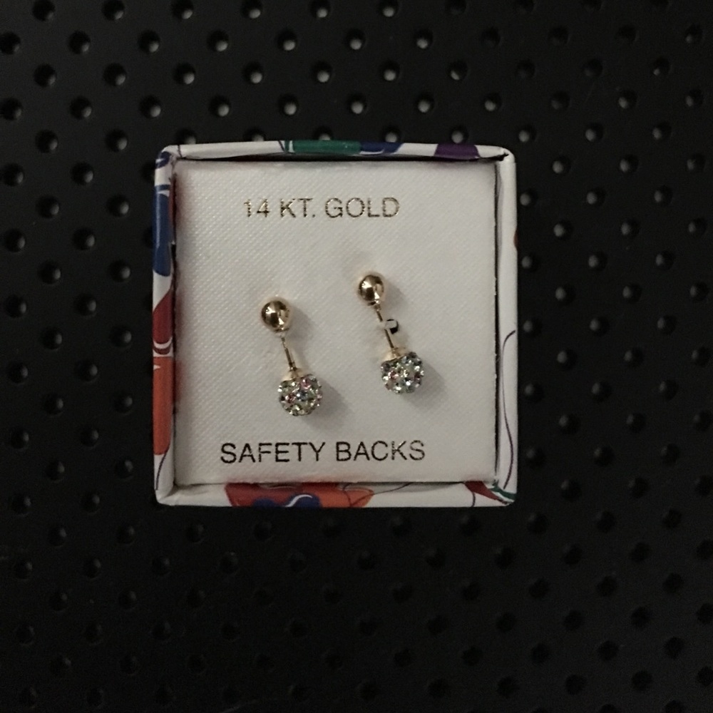 14 K Gold and crystal child's earrings