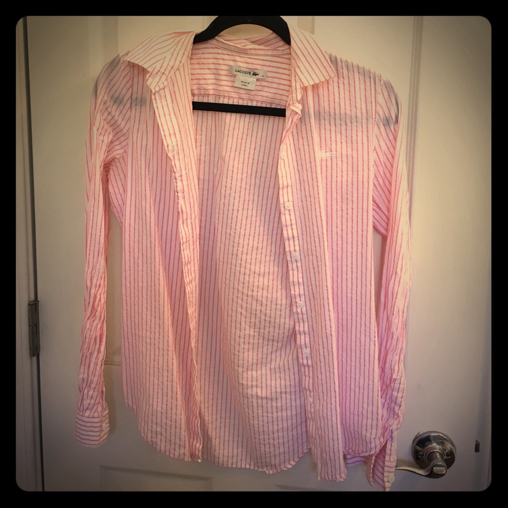 Striped Lacoste button-down shirt