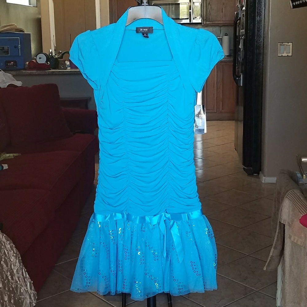 NWT! Turquoise girls dress size 16