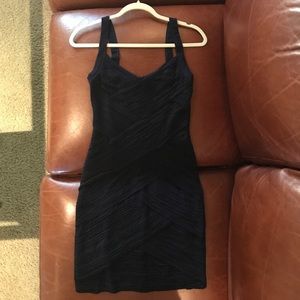 Bailey 44 V Neck Plunge Blue Zip Dress Small Layer