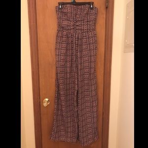 Navy and pink chevron jumpsuit