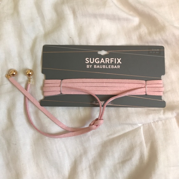 Baublebar Jewelry - NWT Baublebar Pink Leather Wrap Choker