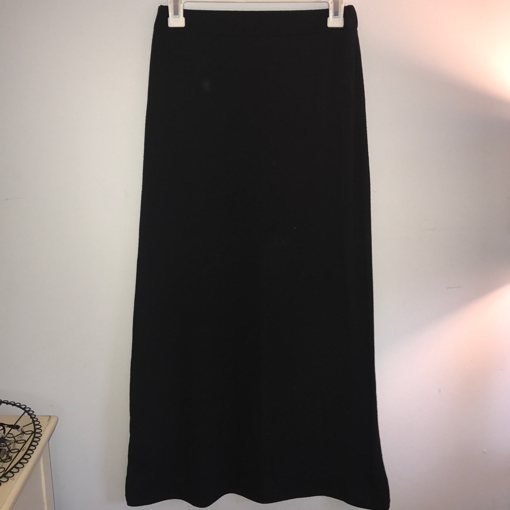 Black cotton maxi skirt